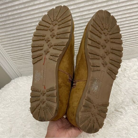 Tommy Hilfiger Soffia 2 Round Toe Tan Suede Ankle Boot faux fur lined sz 8.5M - Picture 9 of 9